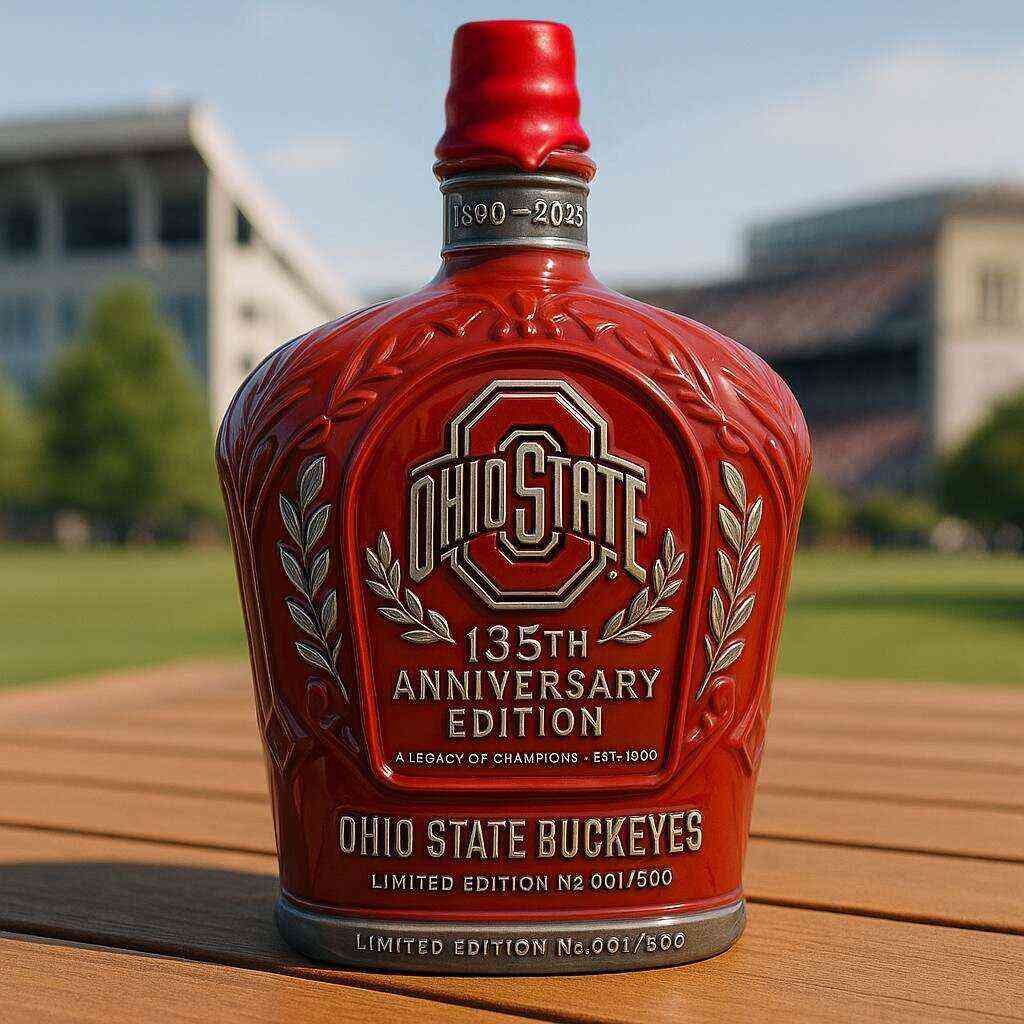 Ohio State Buckeyes 135th Anniversary Whiskey Bottle
