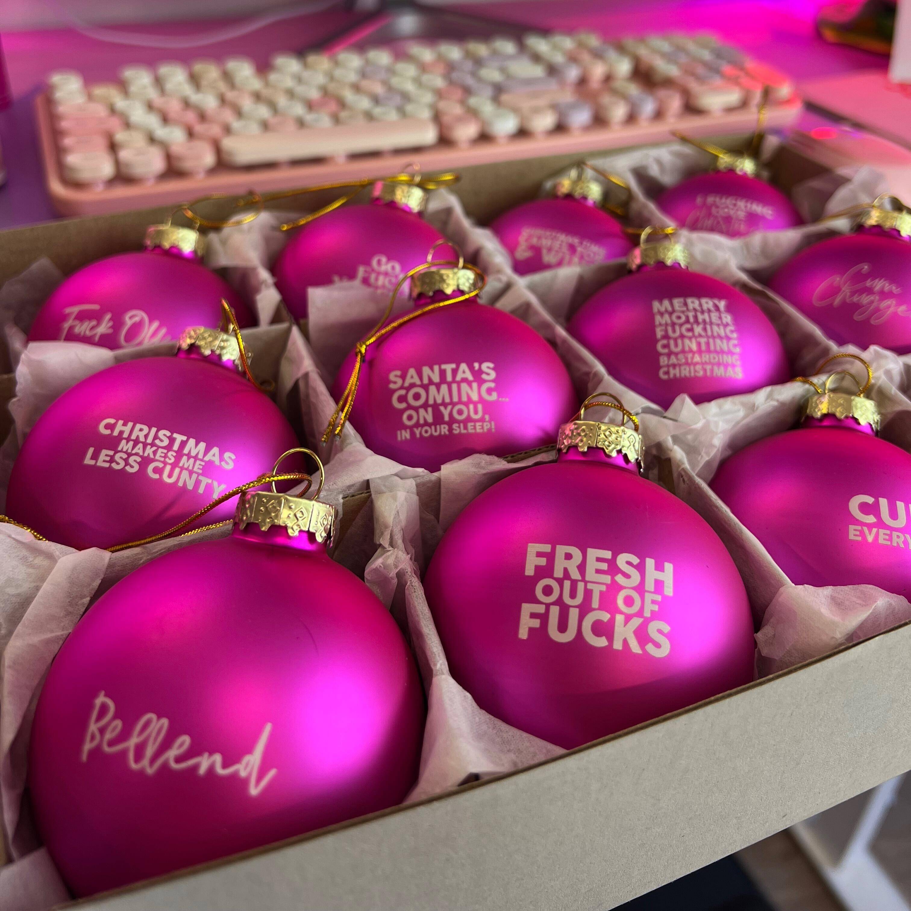 Swear Bauble Bundle | Funny Christmas Decorations | 2024 Christmas gift🎁