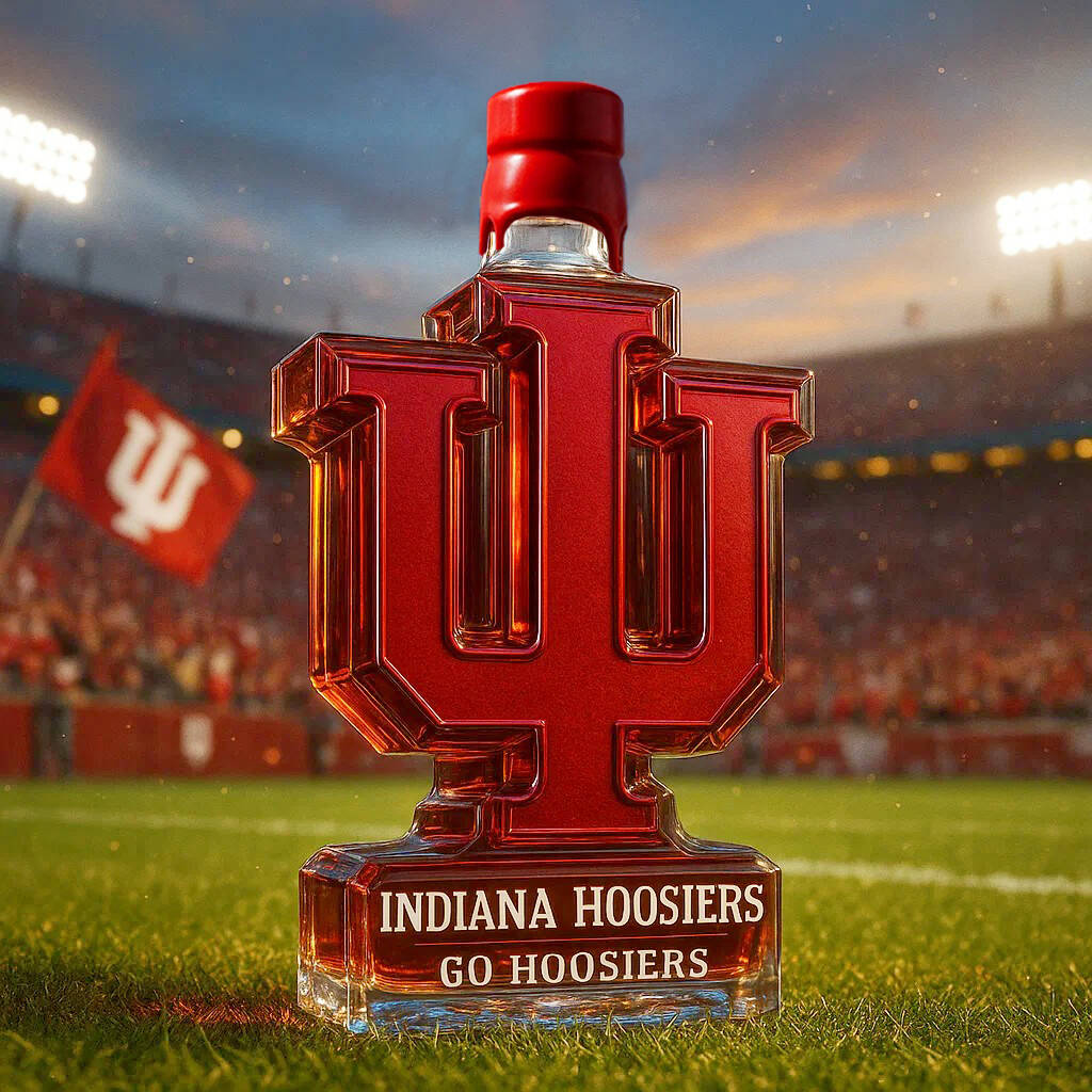 IU LOGO HOOSIERS Whiskey Bottle