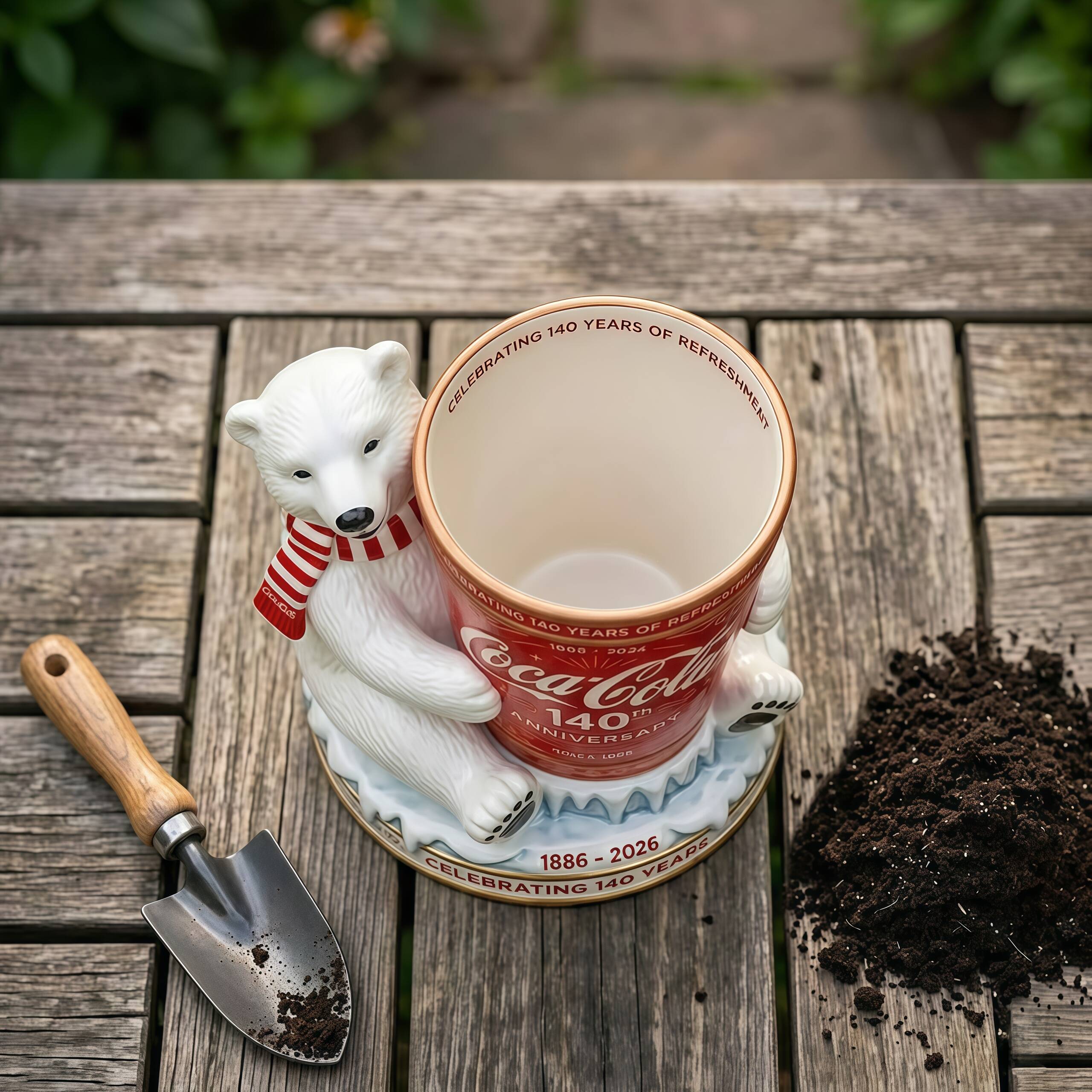 🥤Coca-Cola 140th Anniversary Polar Bear Planter