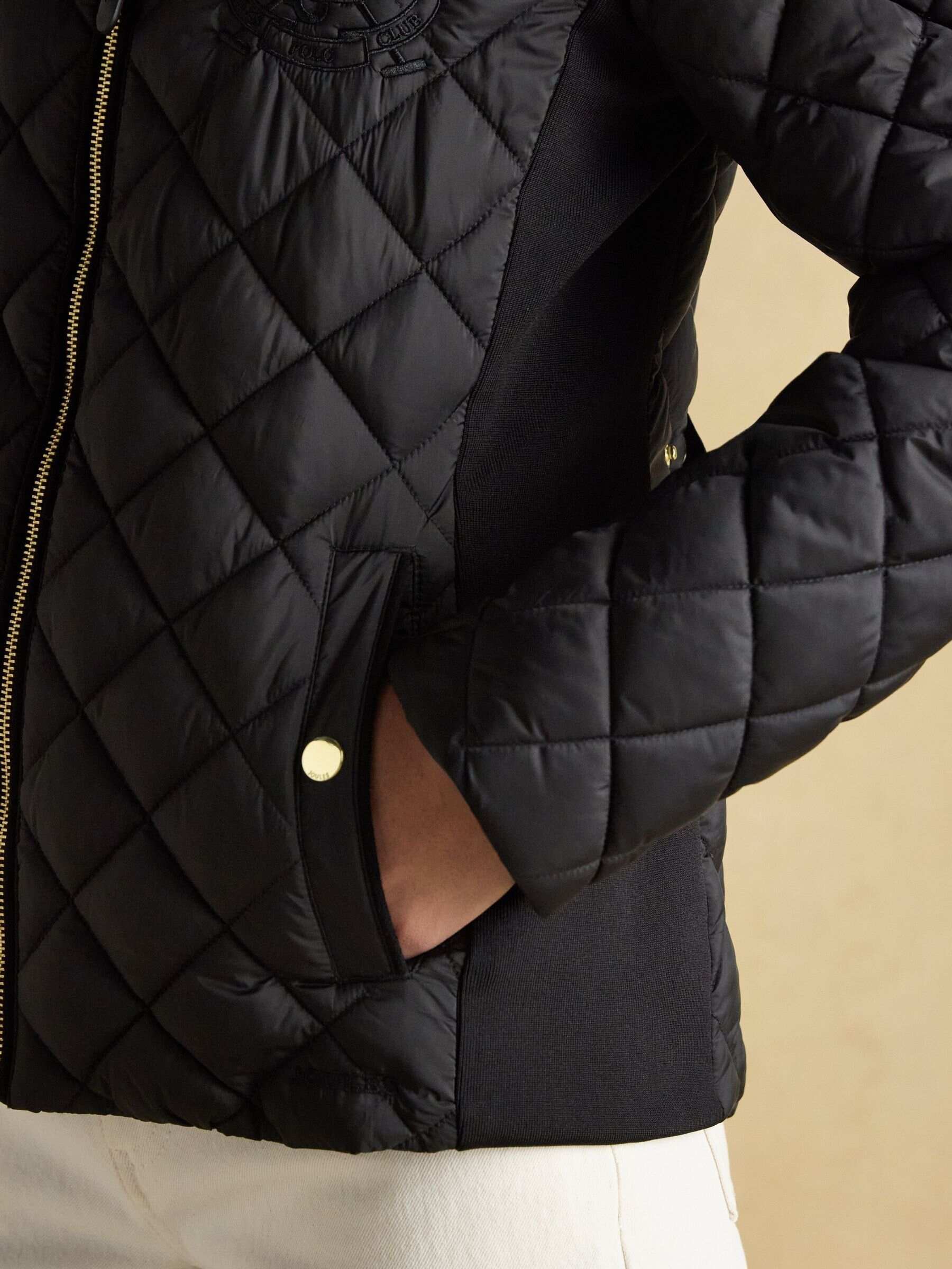 Braemar Luxe Navy Blue Showerproof Diamond Quilted Coat