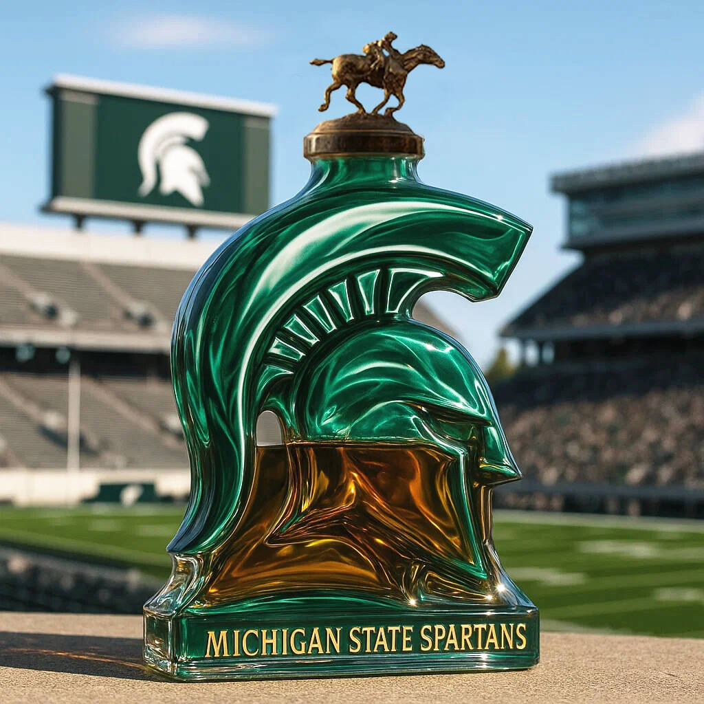 Michigan State University Spartans football Whisky Bottle