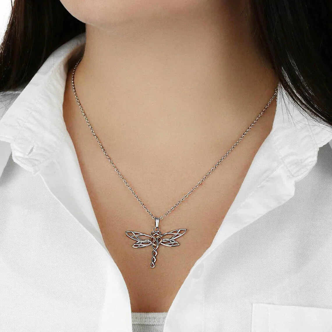 To My Sister-Dragonfly Necklace