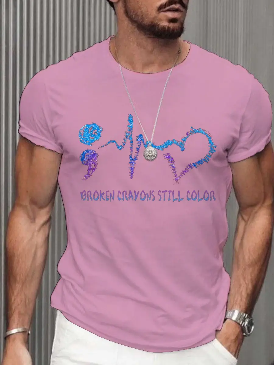 Men's Broken Crayons Still Color Mental Health Matters Awareness T-shirt
