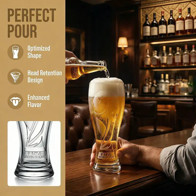 2026 Gift Set!  2 Large Ceramic Beer Mugs & Gold Trophy Opener | Durable Drinkware for Soccer Lovers & Home Bar ️ Reuse
