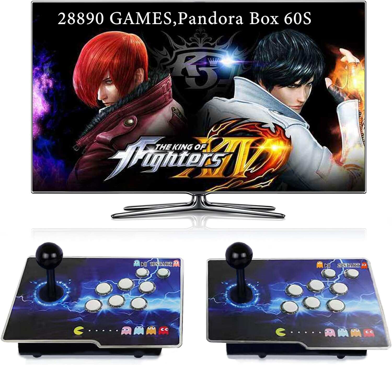 28890 in 1 Arcade Game Console Pandoras Box 60S, Retro Game Machine for PC & Projector & TV, 2-4 Players, 3D Games, Search/Hide/Save/Load/Pause Games, 1280X720, Separate Console
