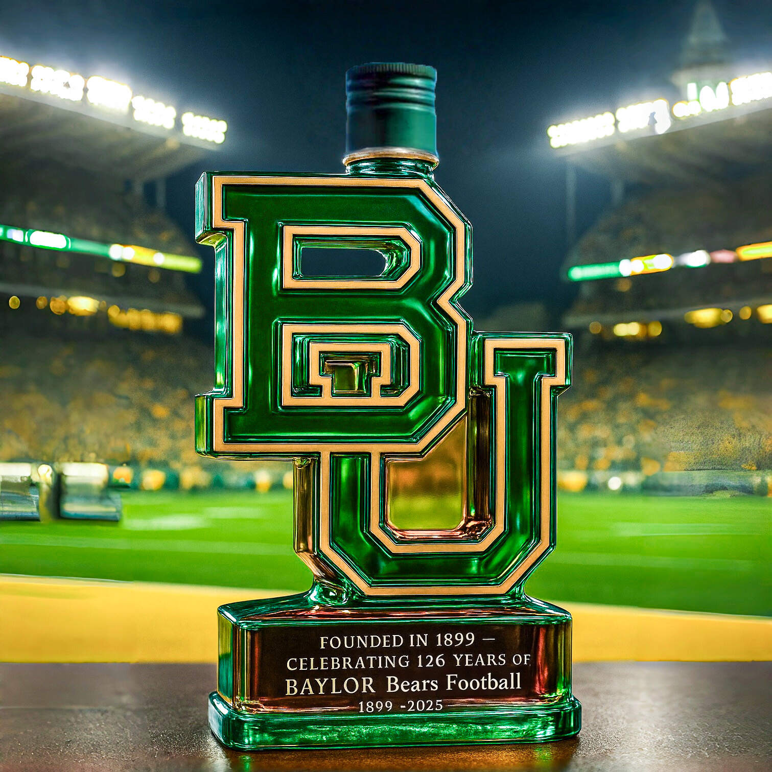 Baylor Bears Football 126th Anniversary Whiskey Bottle