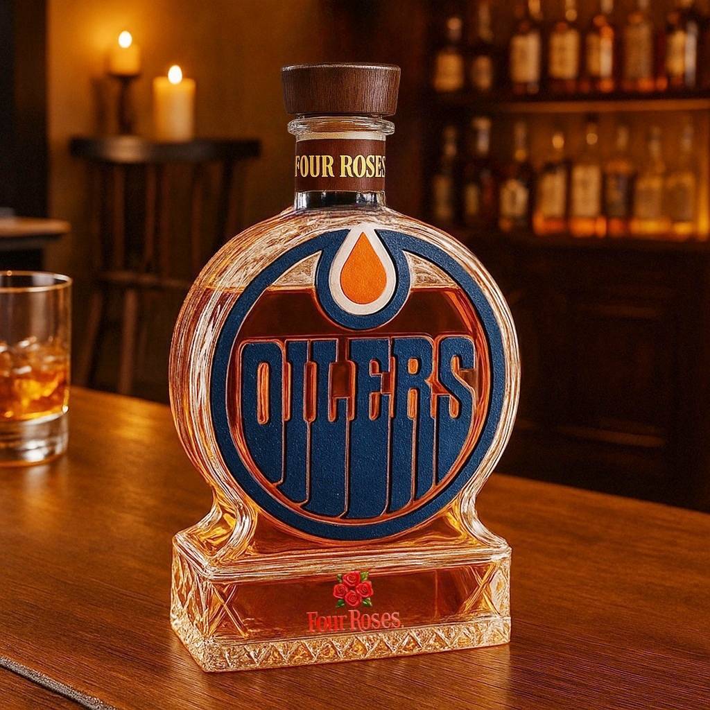 Edmonton Oilers Whiskey Bottle