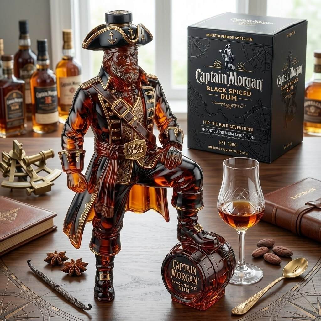Captain Morgan Original Spiced Rum 3D Sculpted Pirate Collector's Edition Bottle