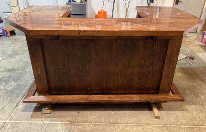 U shape solid wood bar indoor Bar