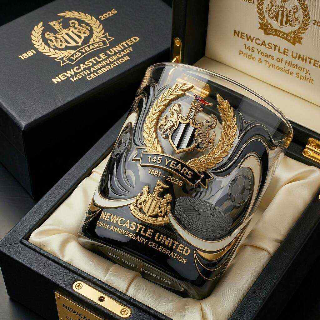 Newcastle United 145th Anniversary Whisky Glass