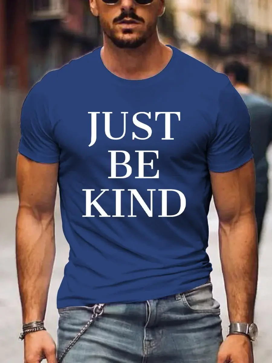 Men's Just Be Kind Art Print Casual T-Shirt