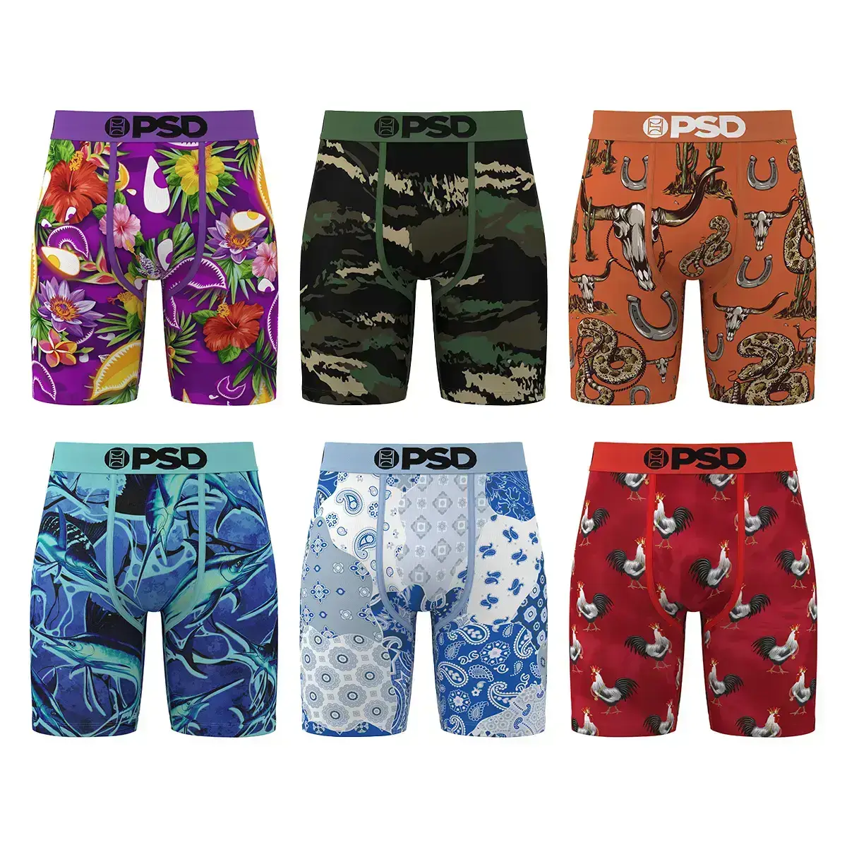Mens Mystery Boxer Brief 10-Pack Bundle - Standard Length 7 Inch Inseam, Soft, Stretchy, and Breathable Poly Blend Fabric