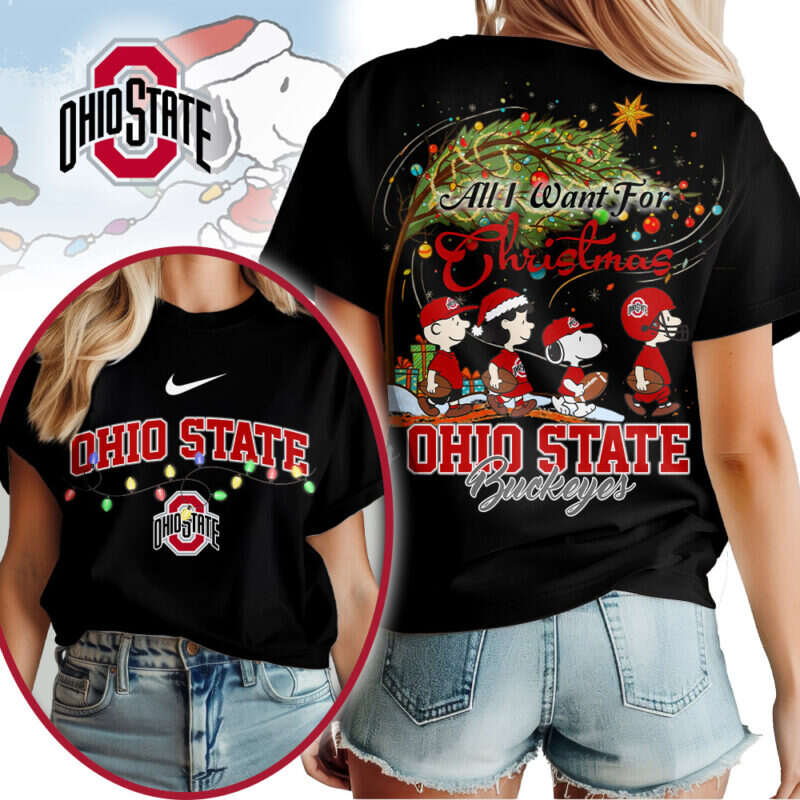 Ohio State Buckeyes | Premium NCAA All I Want For Christmas Peanuts Shirt MM