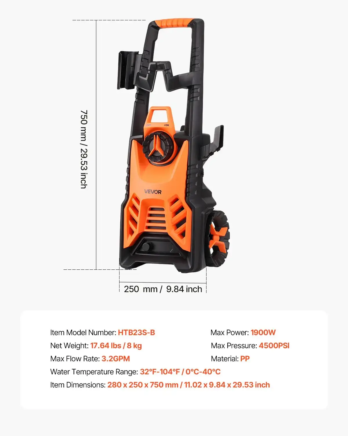 Electric Pressure Washer Max 4500 PSI 3.2 GPM with Nozzles & Foam Cannon