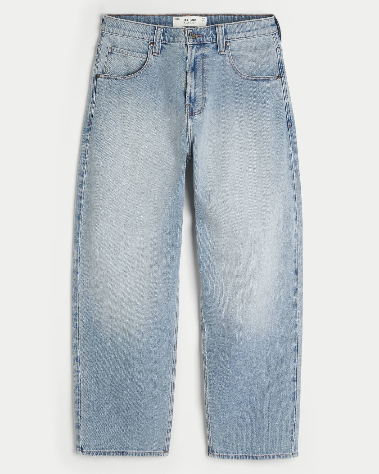 Medium Wash Skater Baggy Jeans