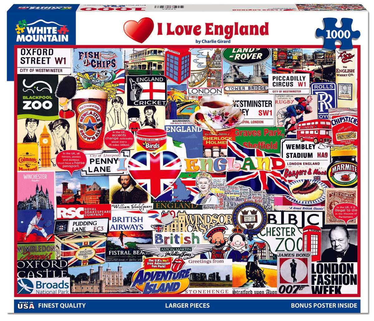 I Love England (1773pz) - 1000 Piece Jigsaw Puzzle