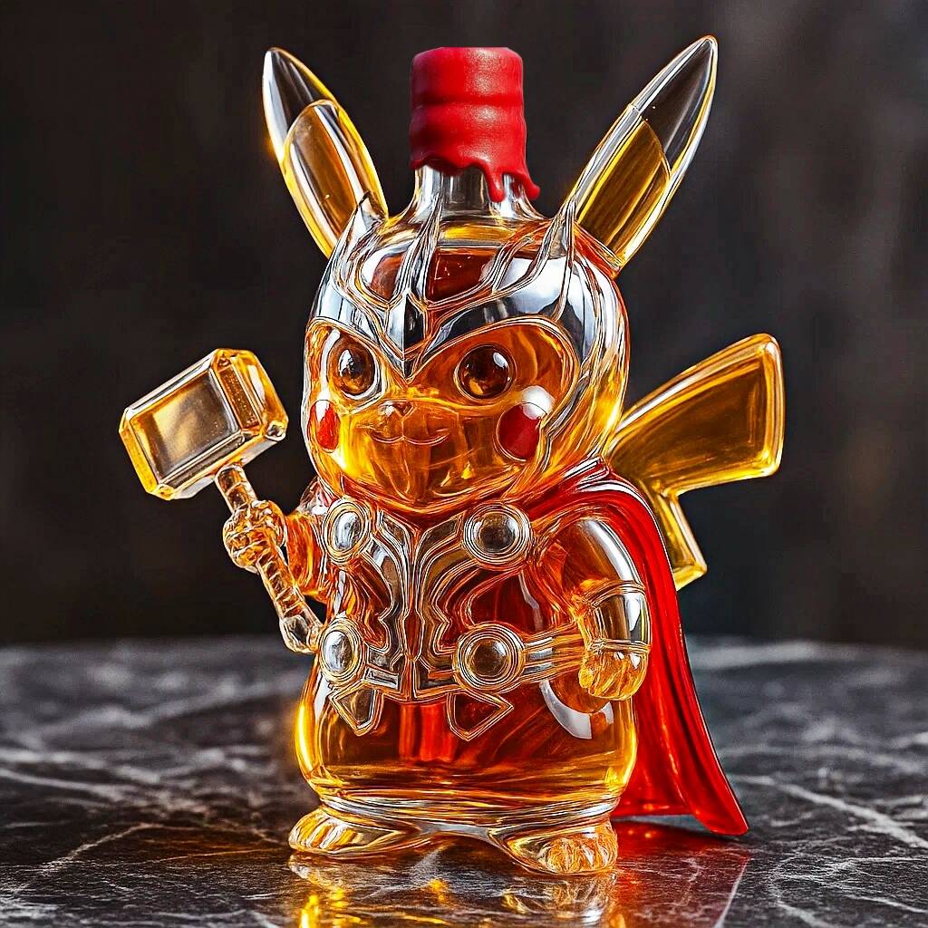 Thor Pikachu Whiskey Bottle