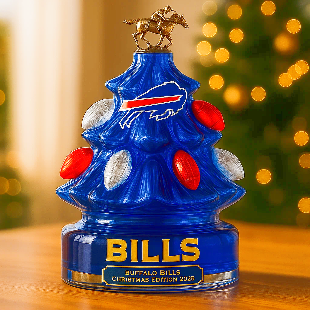 Buffalo Bills Christmas Tree Whiskey Bottle