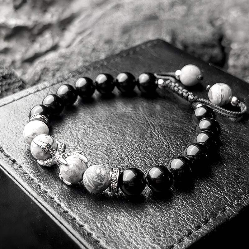Dragon Claw Obsidian Picasso Stone Energy Magnetic Field Bracelet