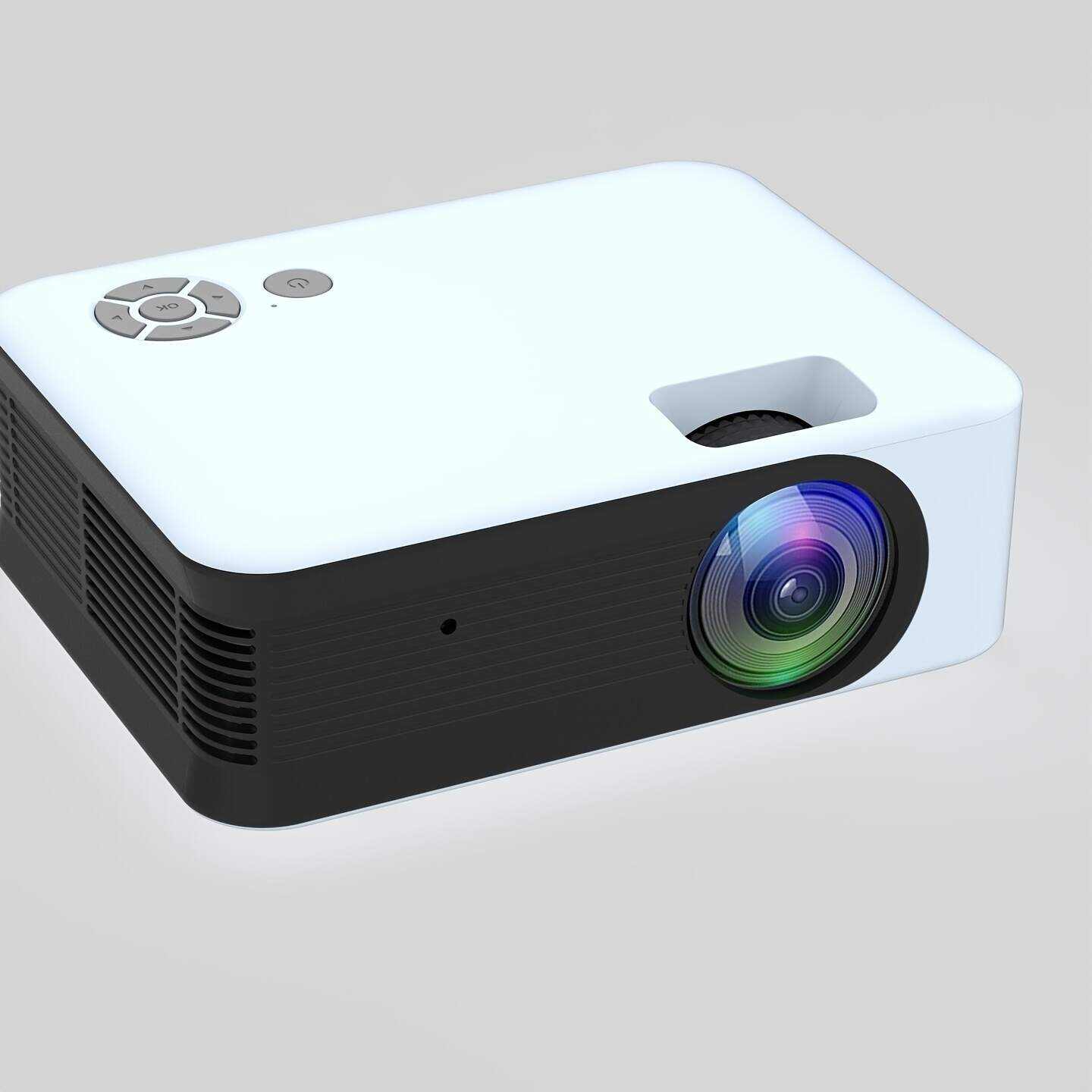 1pc Big Screen Watching Ball Games Mini Projector 2025 ,1080P Supported, Outdoor Projector Home Theater For Office Home Black