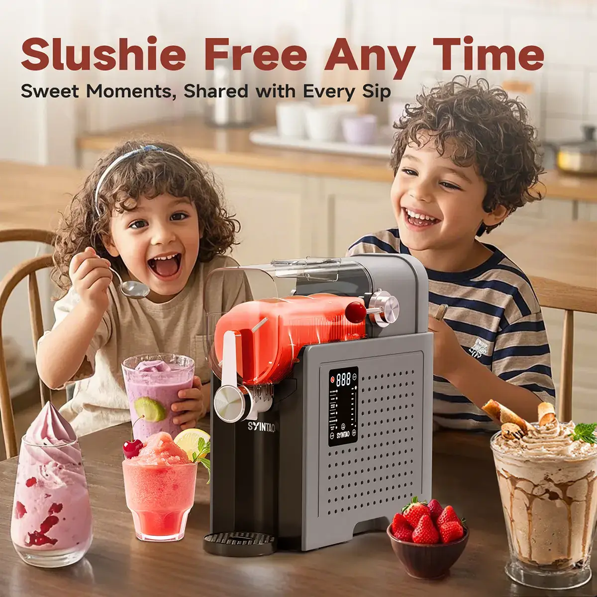 Always Ready! 6-in-1 Easy Clean ice cream maker (No Ice Required) | Multifunctional Portable Blender for Perfect Frozen Drinks & Shakes & ice cream & Margaritas Ice Crusher Machine