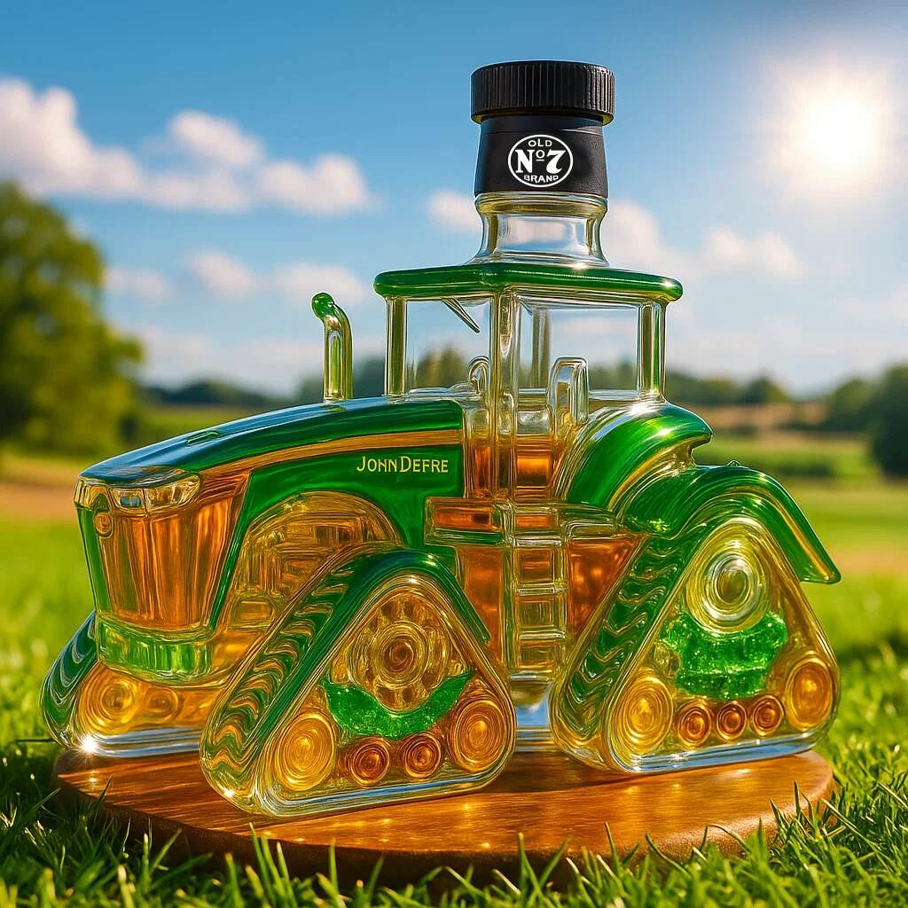 John Deere Track Tractor Whisky Bottle