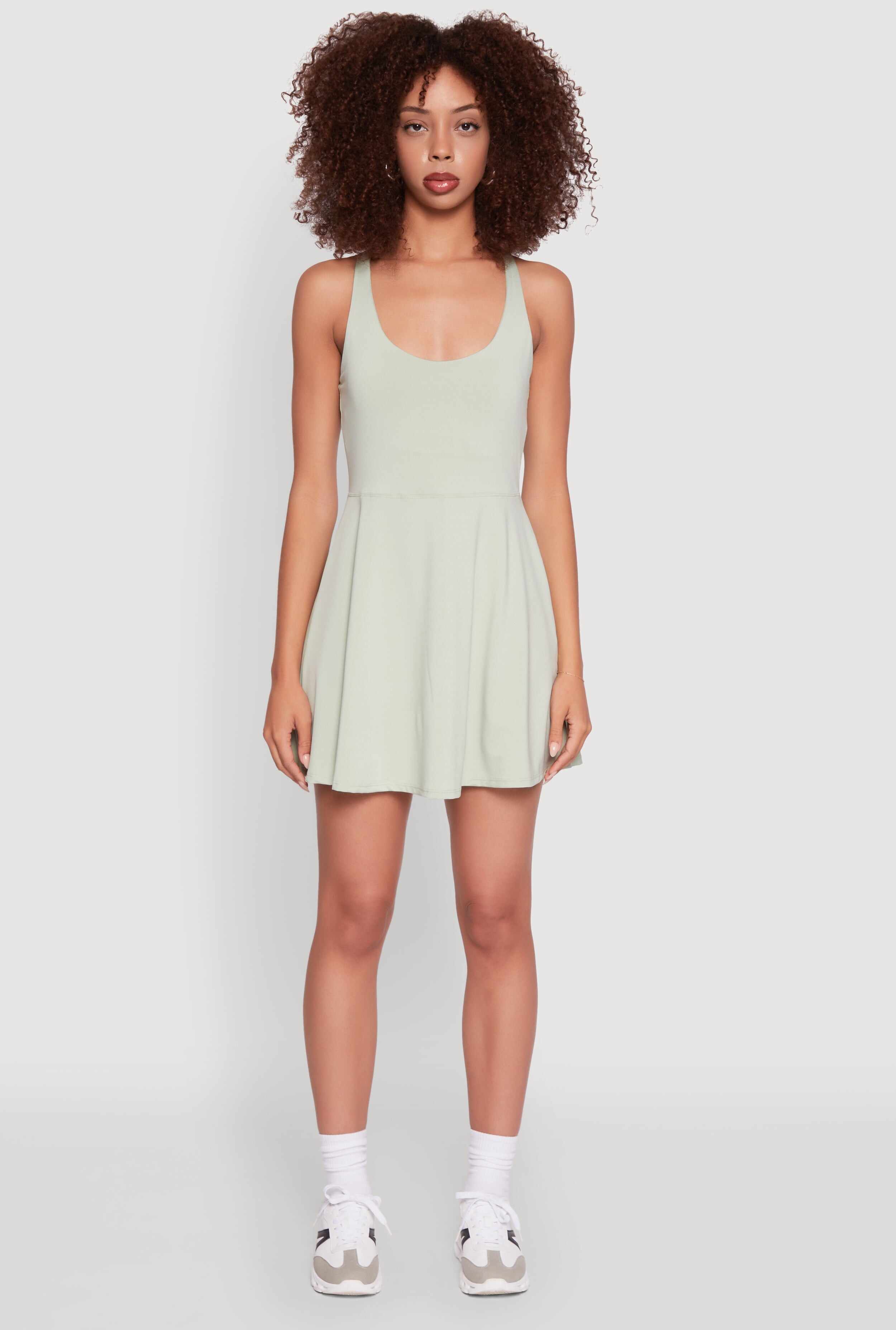 Trendy Criss Cross Back Scoop Neck Tennis Dress