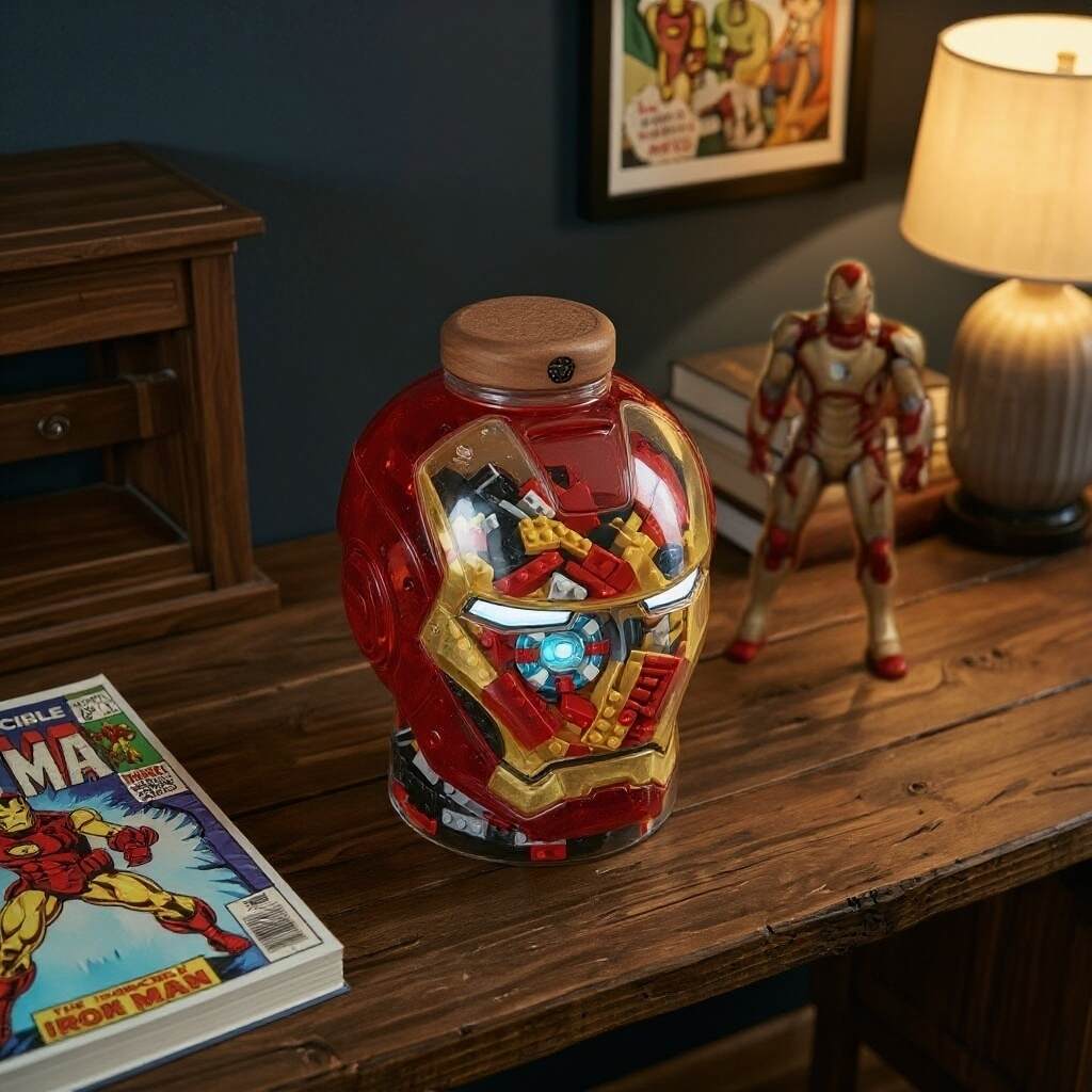 IRON MAN  Limited Collector’s Glass Building Storage jar