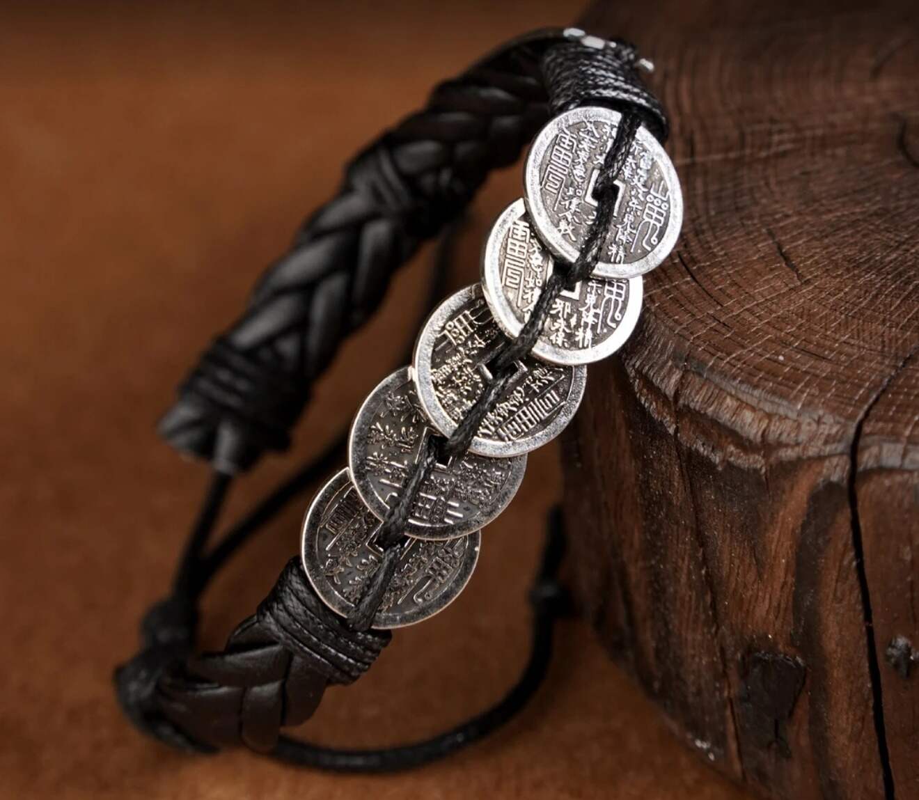 25 Years Old Flower Leather Braided Bracelet