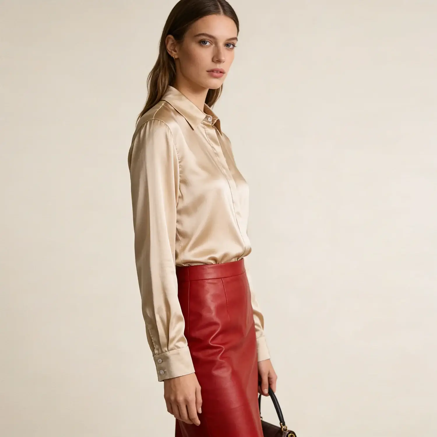 Women's Washable Stretch Silk Square Neck Blouse
