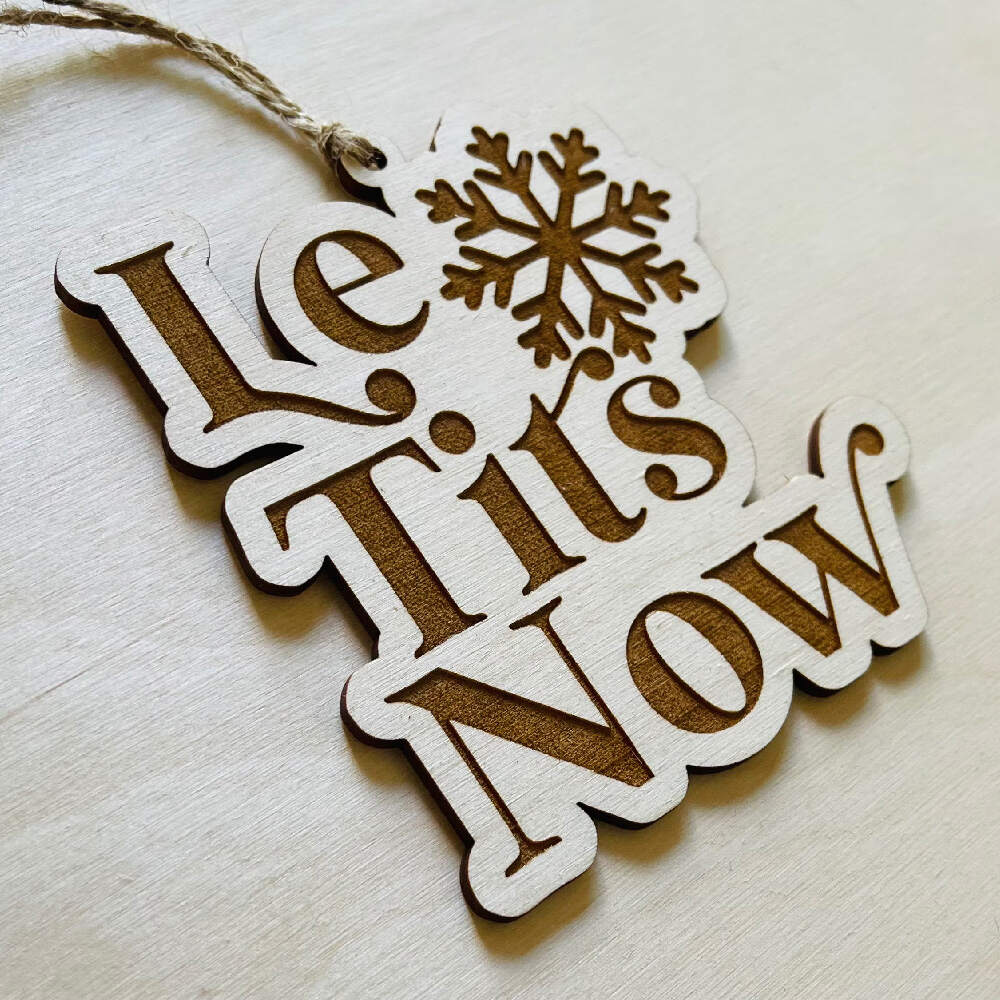 Le Tits Now Engraved Wooden Christmas Ornament