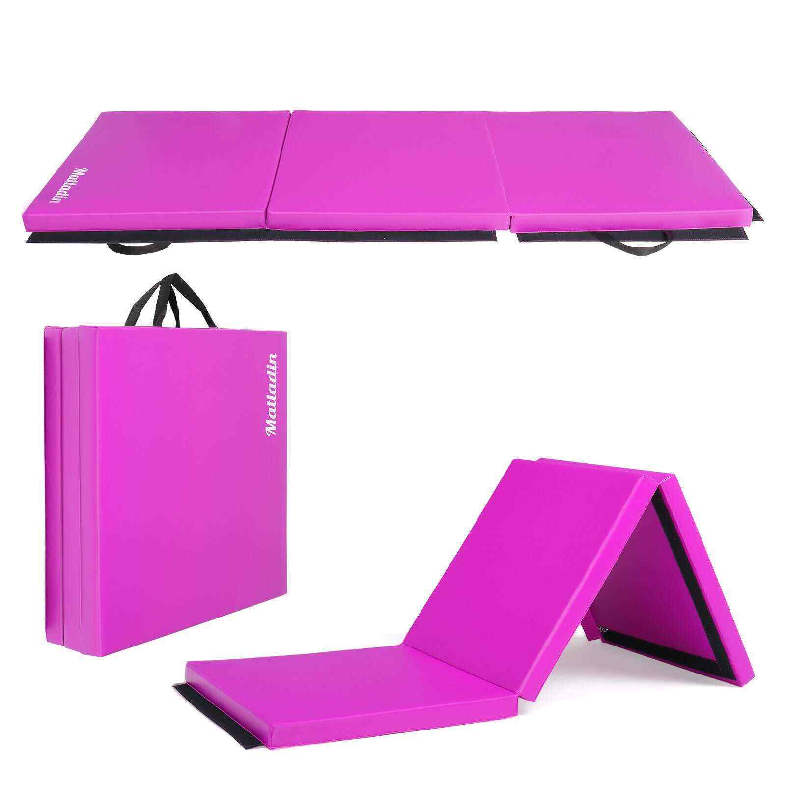 Matladin 6/8FT Folding Gymnastics Gym Exercise Aerobics Yoga Mat Leather Tumbling Mats