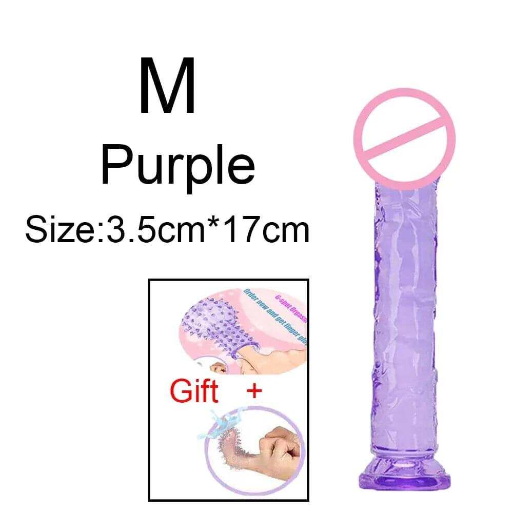 Transparent Jelly Dildo – Large Suction Cup Dildo in 5 Colors for Anal & Vaginal Play