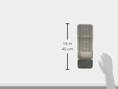 Joseph Joseph DrawerStore Knife Organizer, holds up to 9 knives, Kitchen Organization & Drawer Storage – Compact, Gray