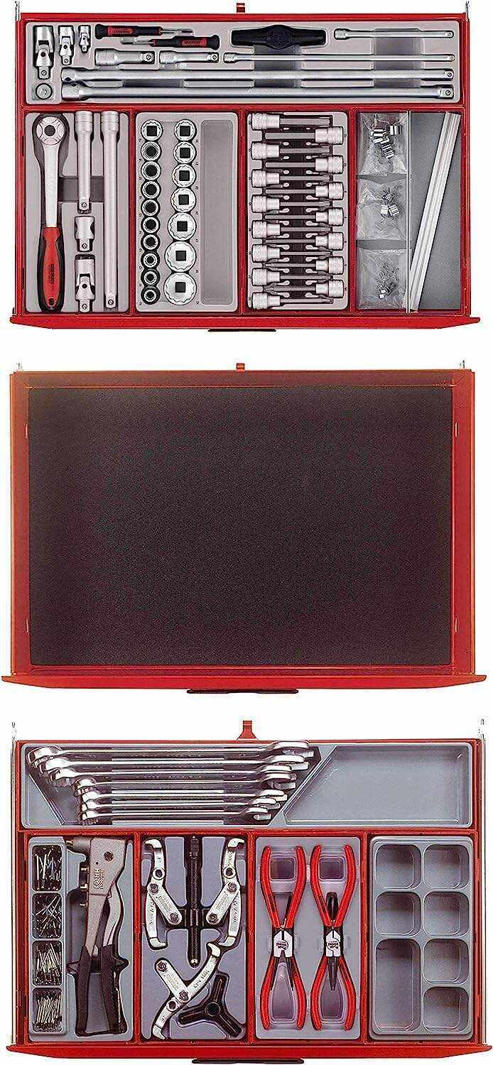 Tools 1001 Piece Mega Master Mixed Hand Tool Kit + 3 Toolbox Storage Cases - TCMM1001N, Silver