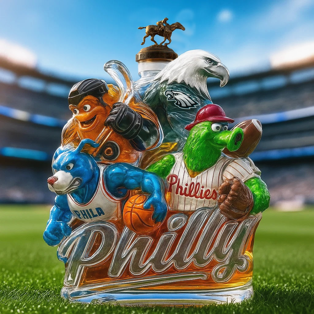 Philadelphia Sports Team Honor Whiskey Bottle