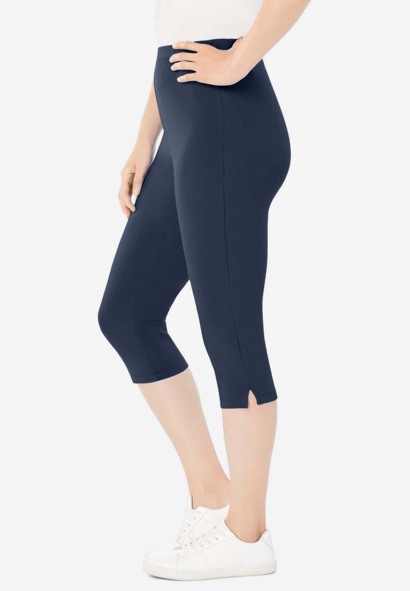 Stretch Cotton Capri Legging