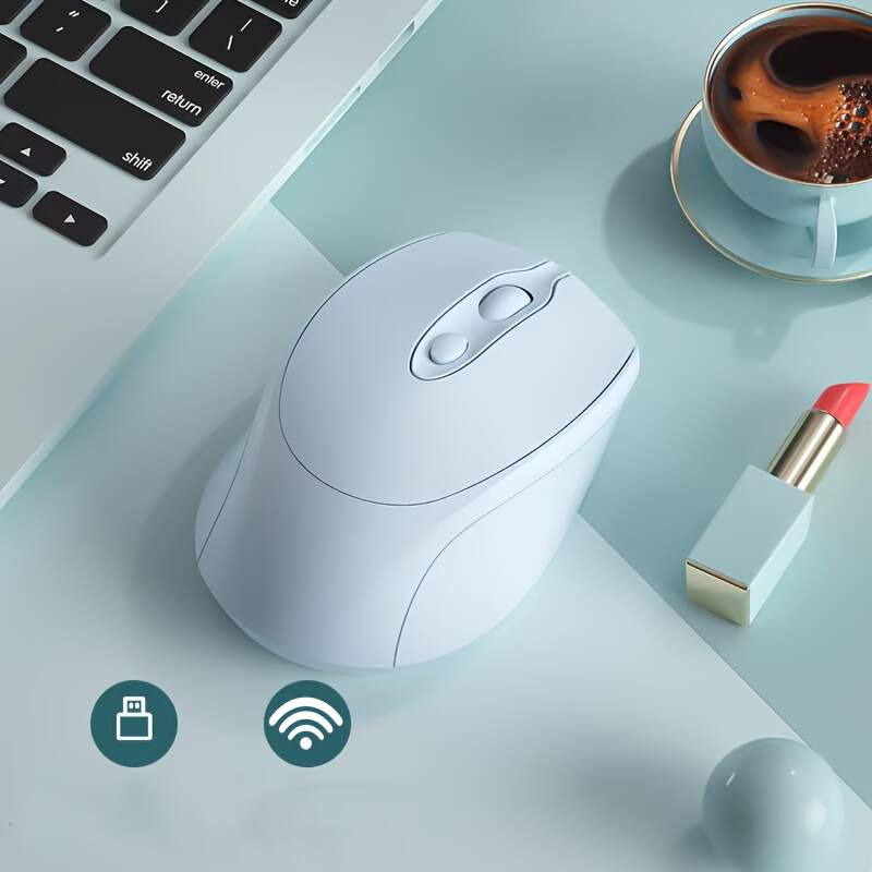 [Wireless Mouse] Rechargeable Ergonomic Wireless Mouse (BT & 2.4G) | Computer Cordless Mouse with USB Receiver for PC Mac Laptop