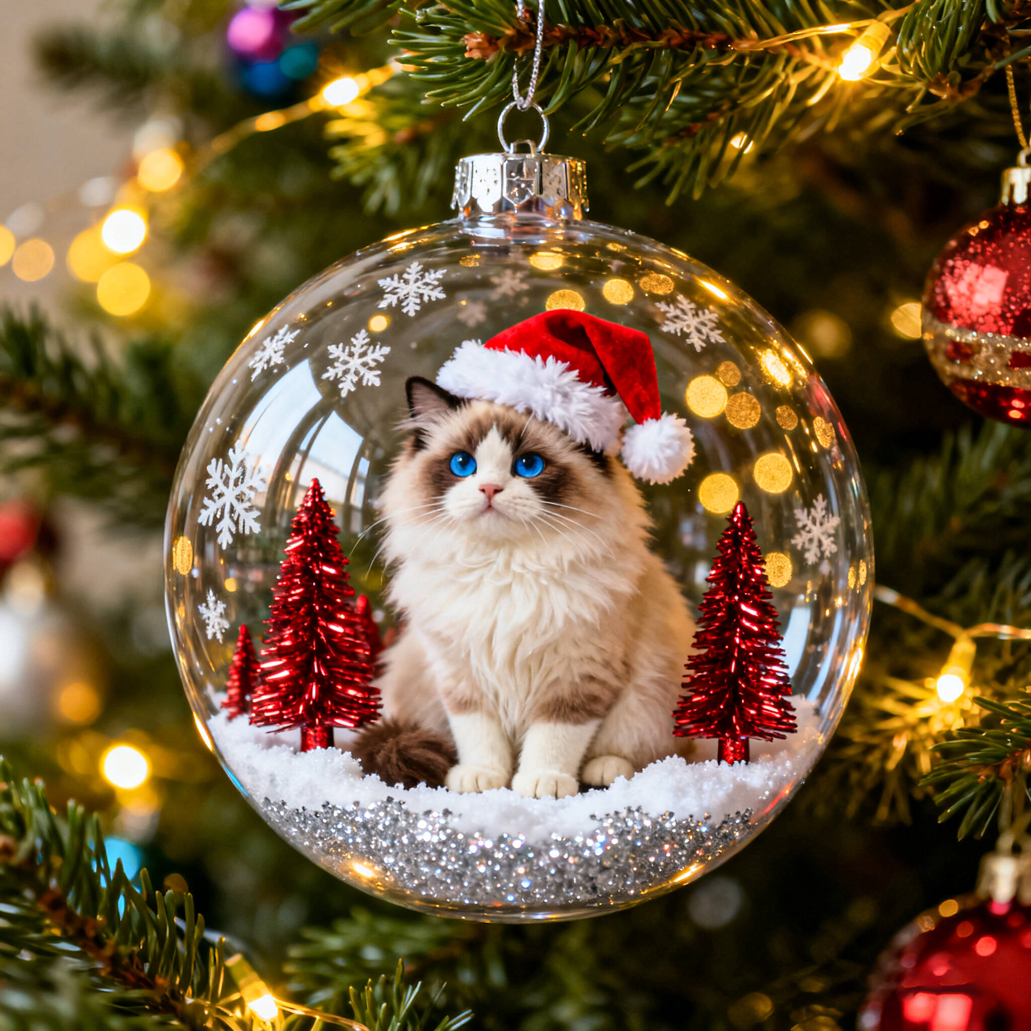 2025 Cat Crystal Ornament Set