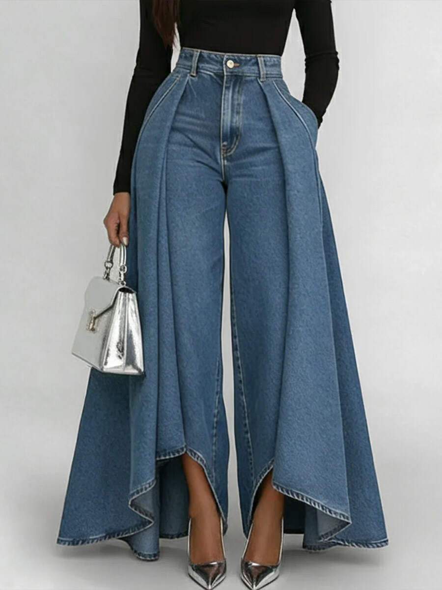 🔥Summer Arrivals🌟Women's High-waisted Casual Loose-fitting Wide-leg Jeans