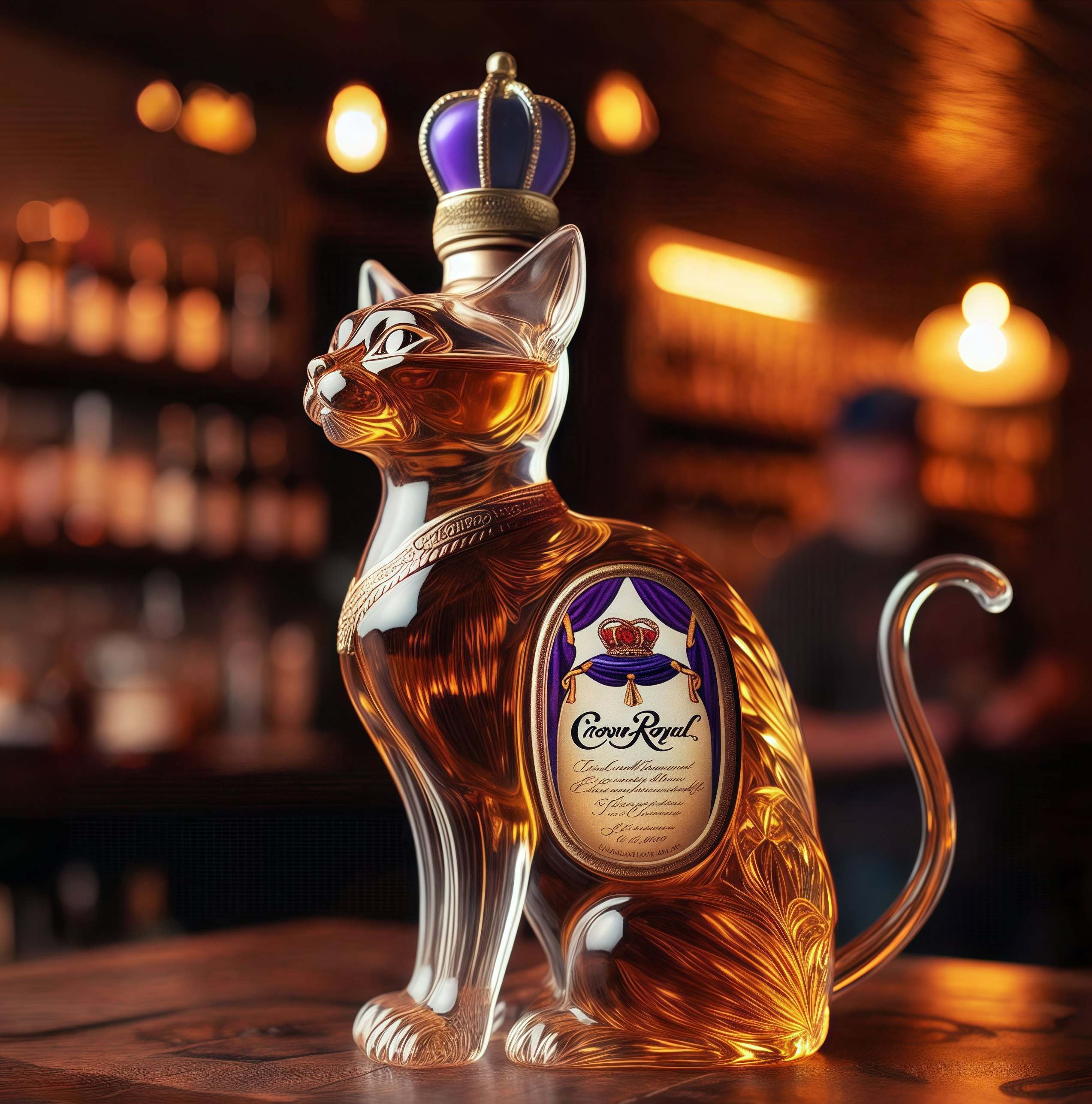 Sphynx Cat Whiskey Bottle