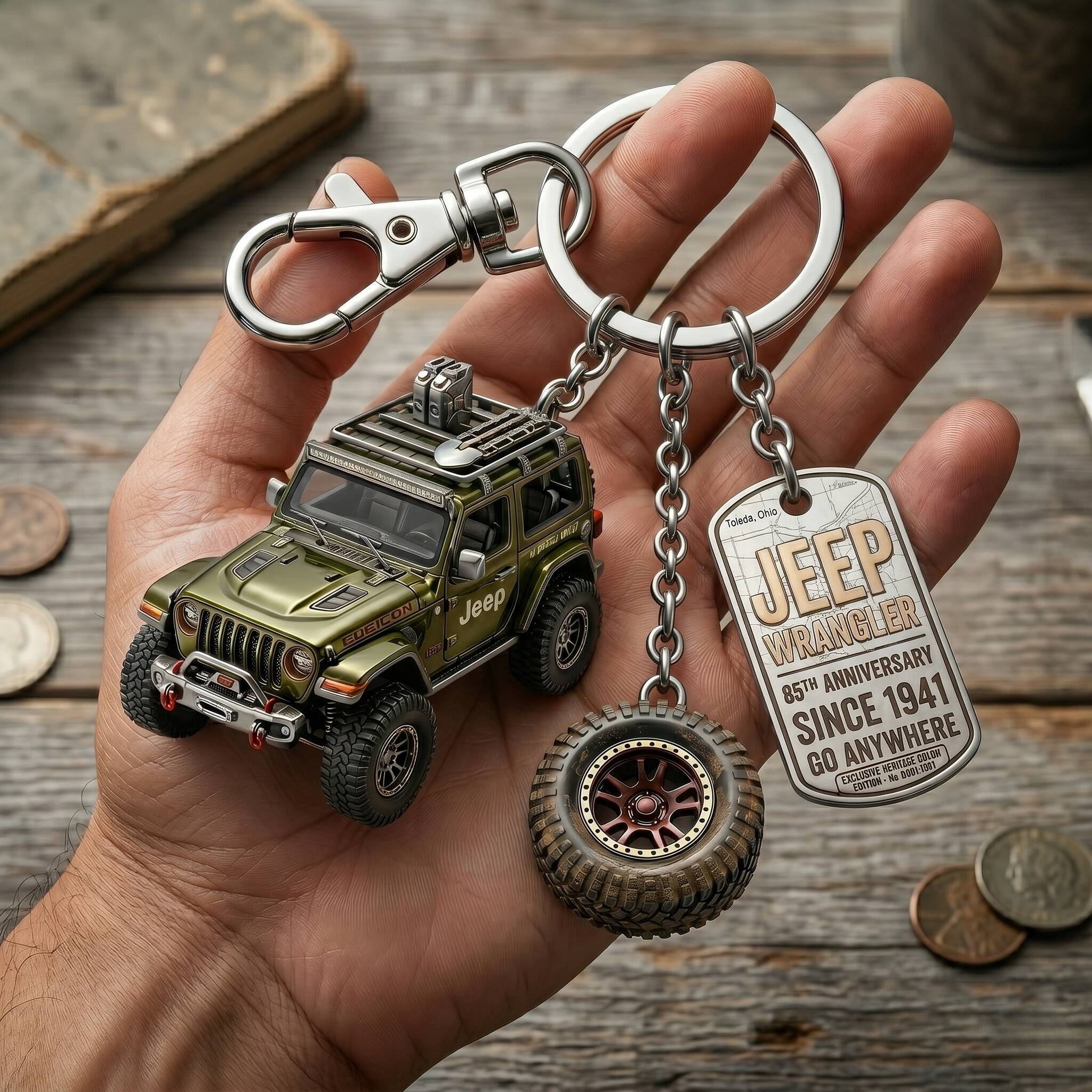 🚙 Jeep 85th Anniversary Limited Edition Keychain Set!🗝️