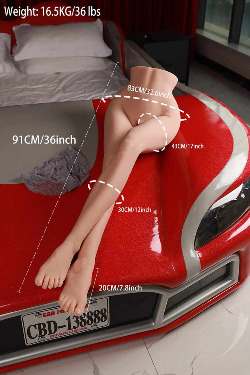 EU Stock - TPE 35.83 in/91cm Thin Legs Adult Love Sex Doll Torso For Male Masturbation
