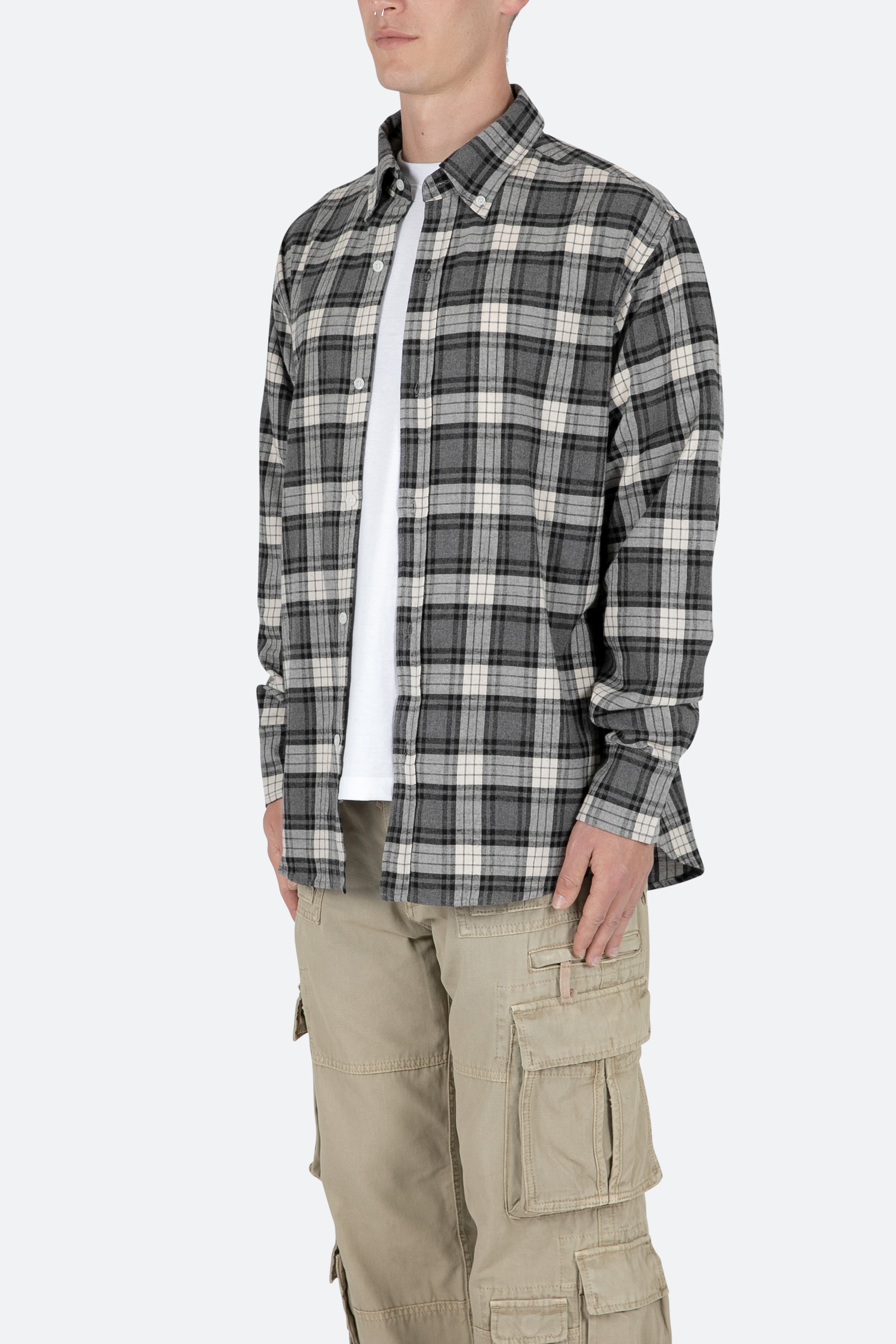 Basic Flannel Shirt - Brown/Grey