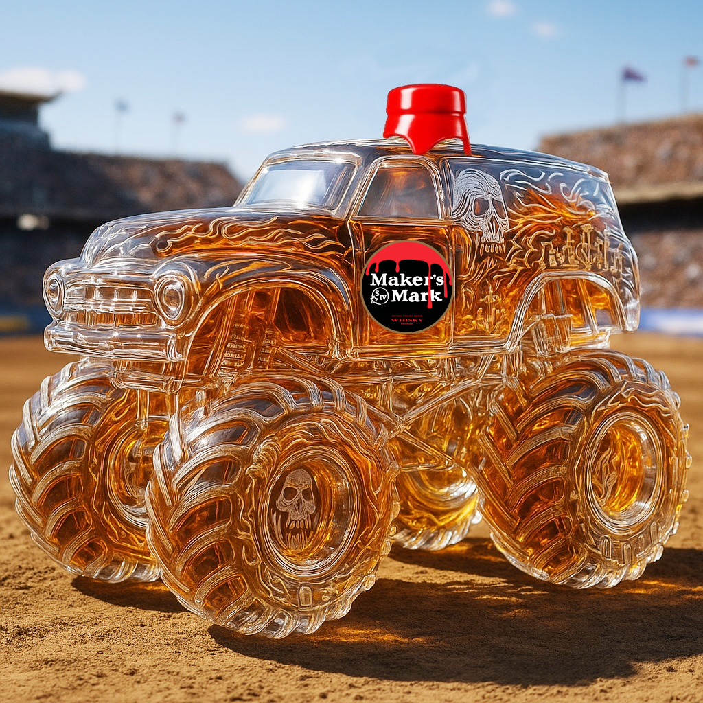 Grave Digger Monster Truck Whiskey Bottle