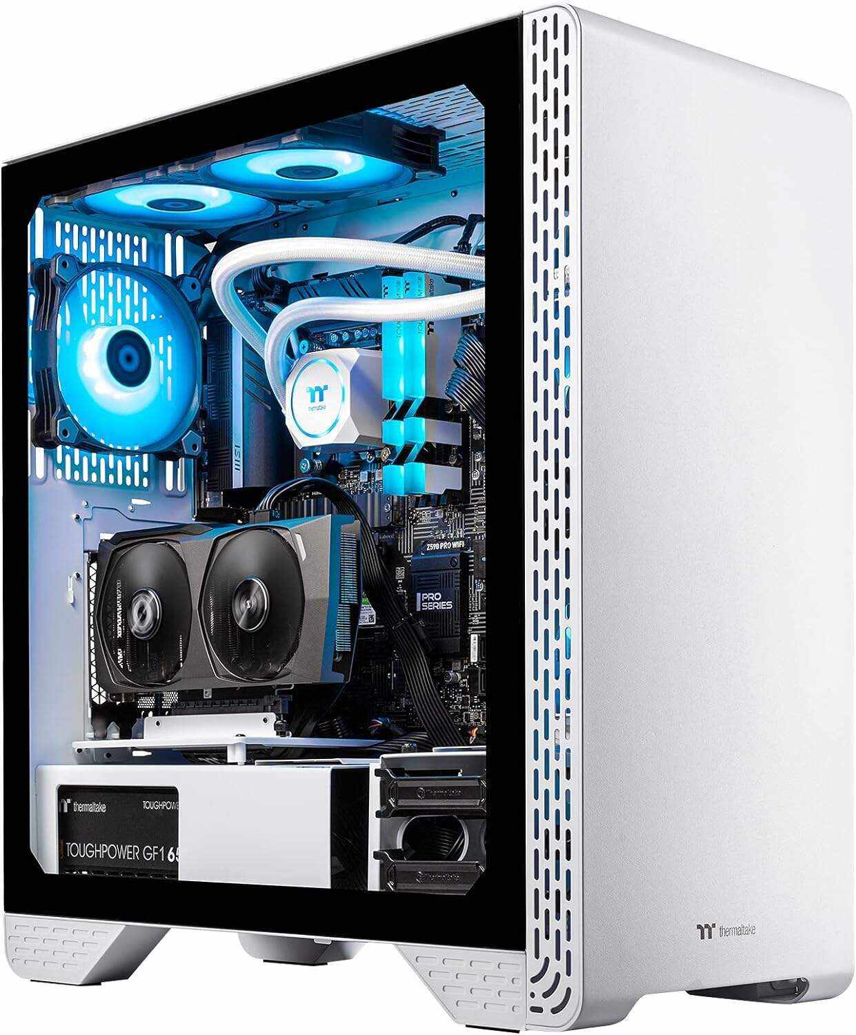Thermaltake Glacier i360 Liquid-Cooled PC (Intel i5-11600K, RTX 3060, 16GB RGB 3200Mhz DDR4 ToughRAM RGB Memory, 1TB NVMe M.2, WiFi, Win 10 Home) Gaming Desktop Computer S3WT-Z590-G36-LCS