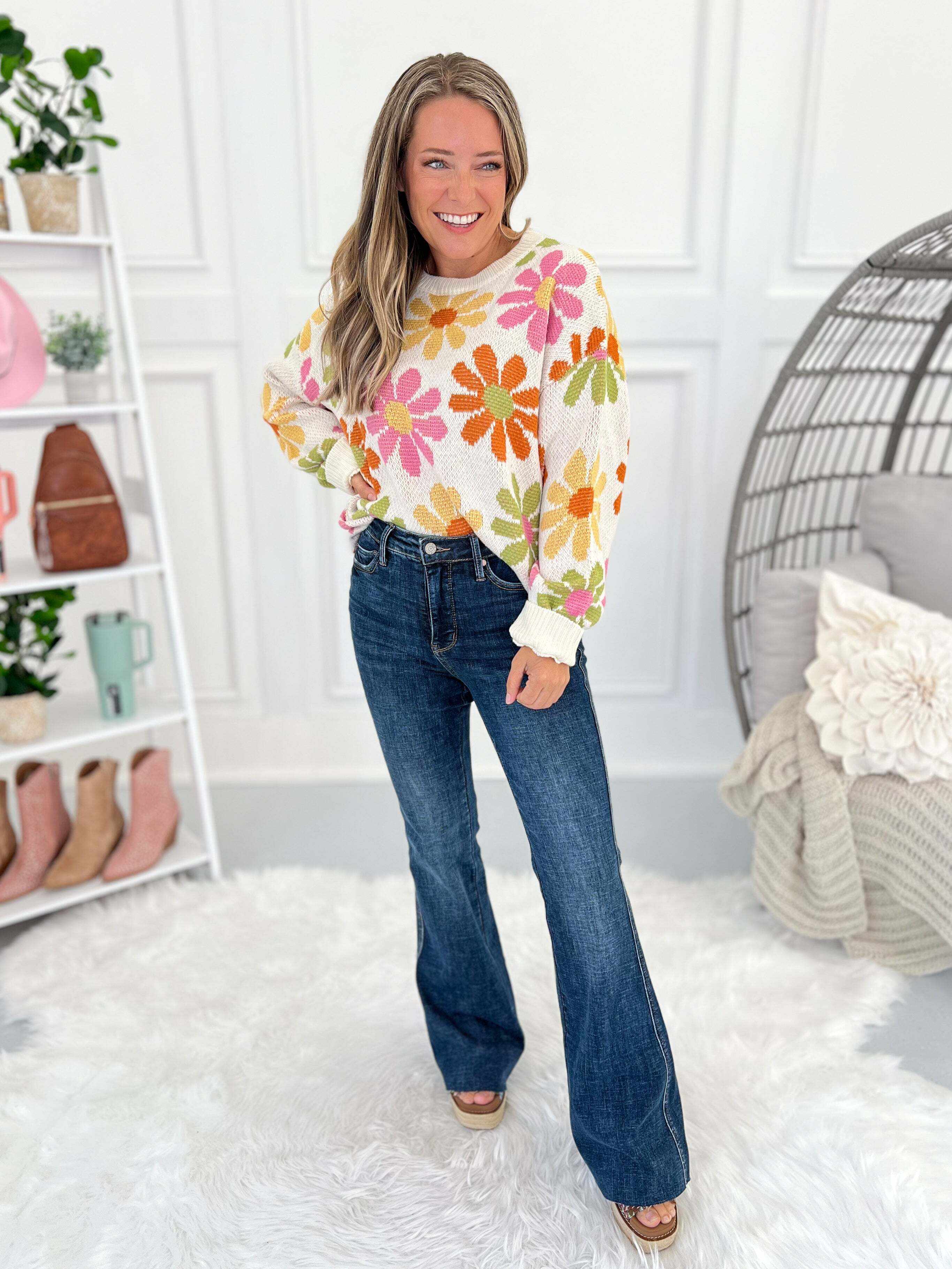 Days Of Our Lives - Christmas Tummy Control Flare Jeans- Final Sale