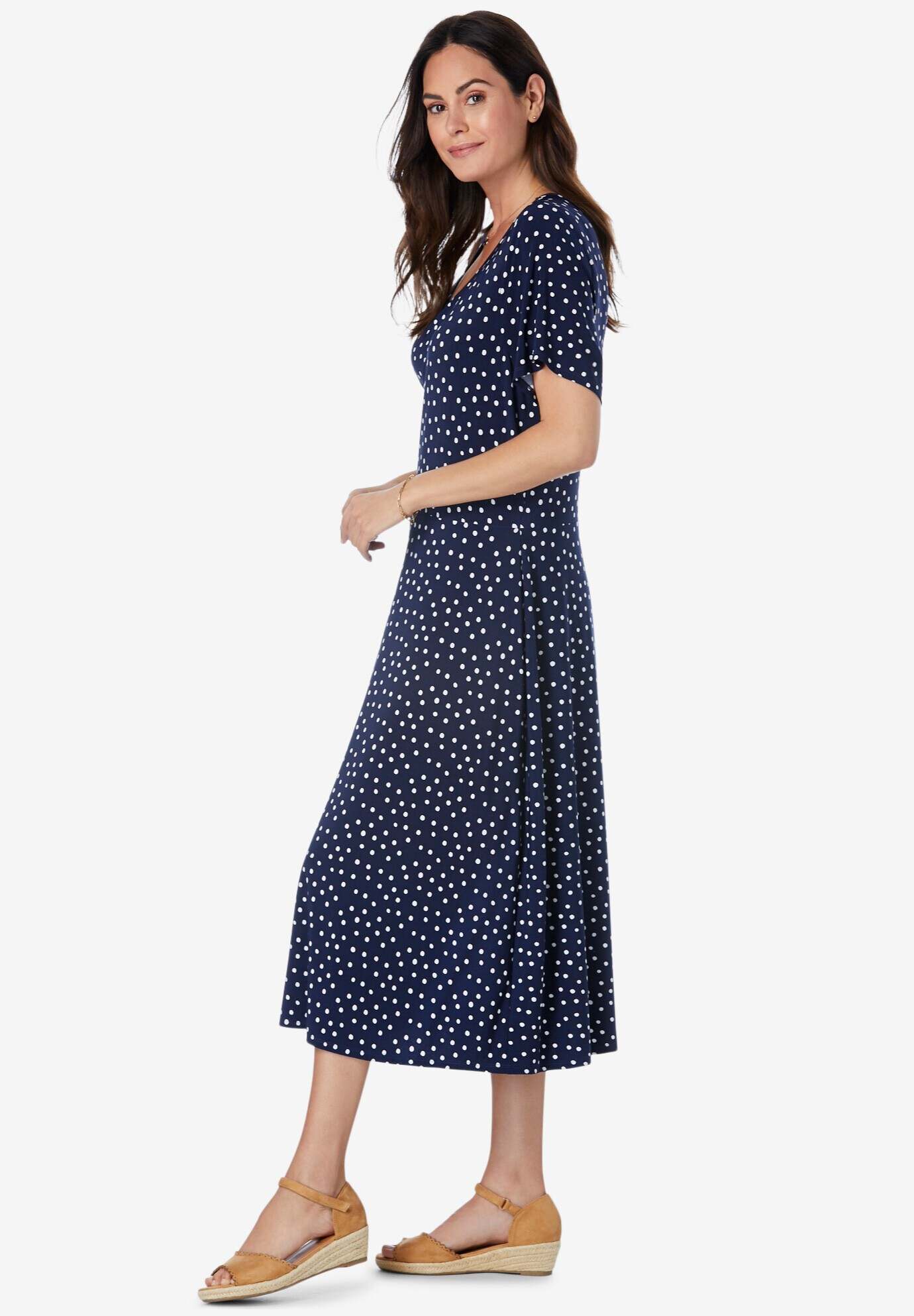 Short Sleeve Fit & Flare Dress