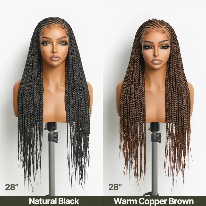 [New Arrival] Frodio Veralux™ Fiber 13×5 Lace Front Glueless Braided Wig – Two-Strand Twist Braids Style, Beginner Friendly